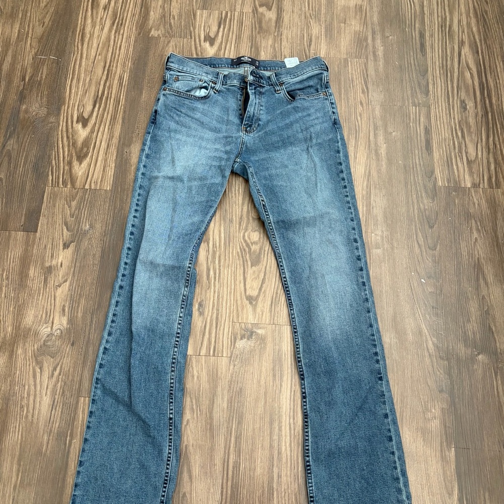 Hollister Men's Blue Bootcut Jeans